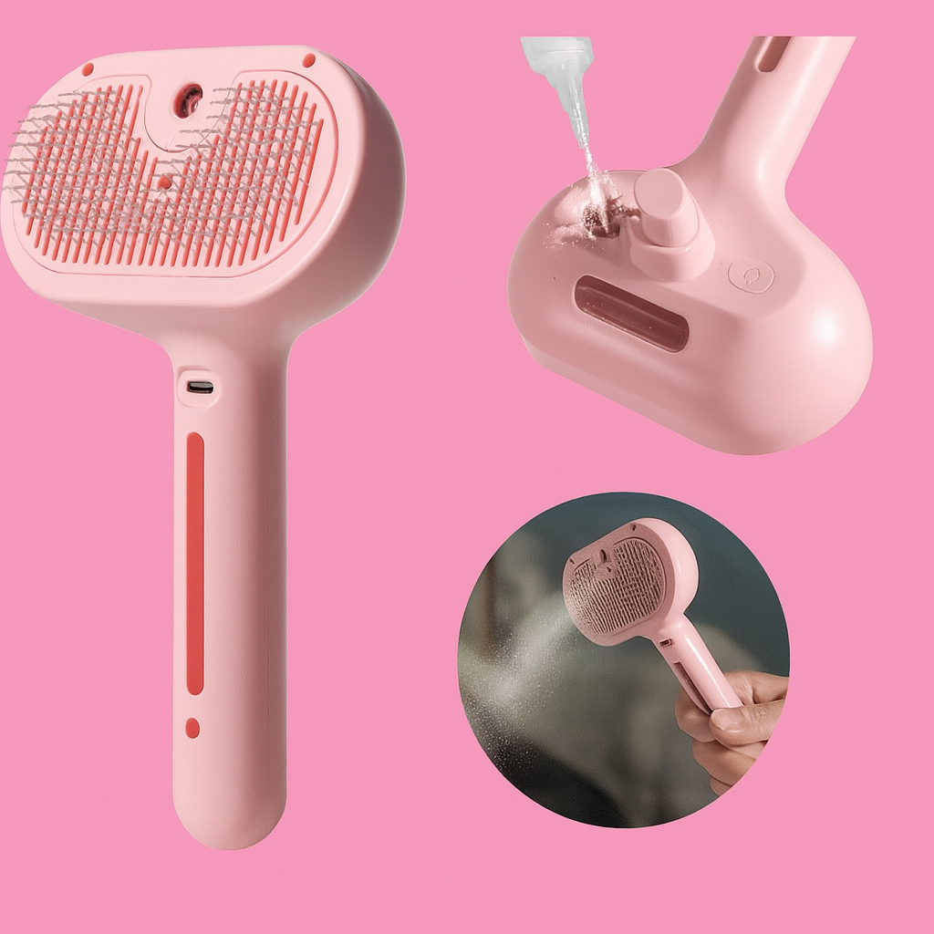 PuffSnuggle Pet Grooming Steam Brush