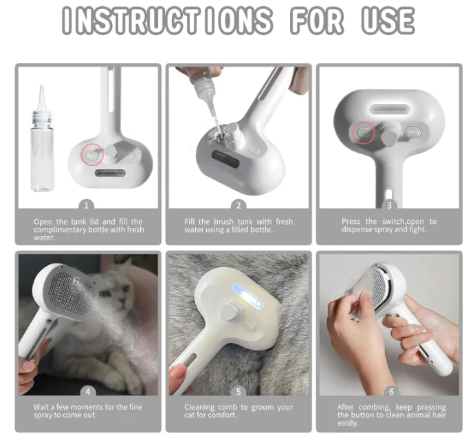 PuffSnuggle Pet Grooming Steam Brush