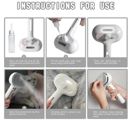 PuffSnuggle Pet Grooming Steam Brush